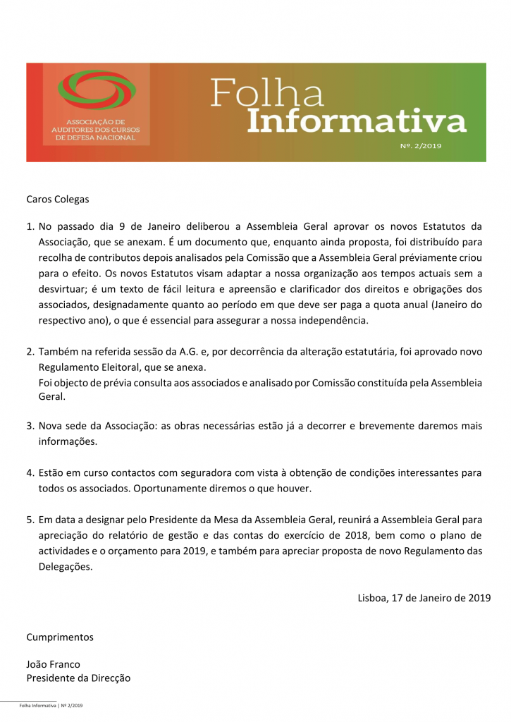 Folha Informativa 2019 nº2